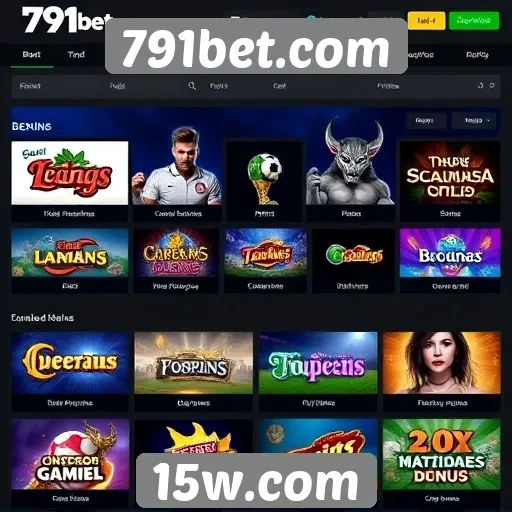 Variedade de jogos disponíveis na plataforma 791bet